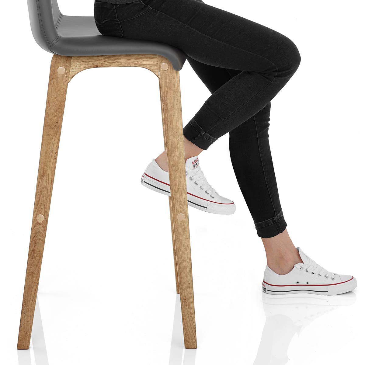 Wave Bar Stool Grey Frame Image