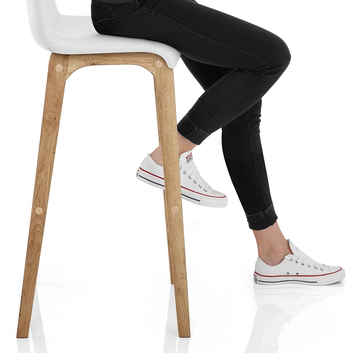 Wave Bar Stool White Frame Image