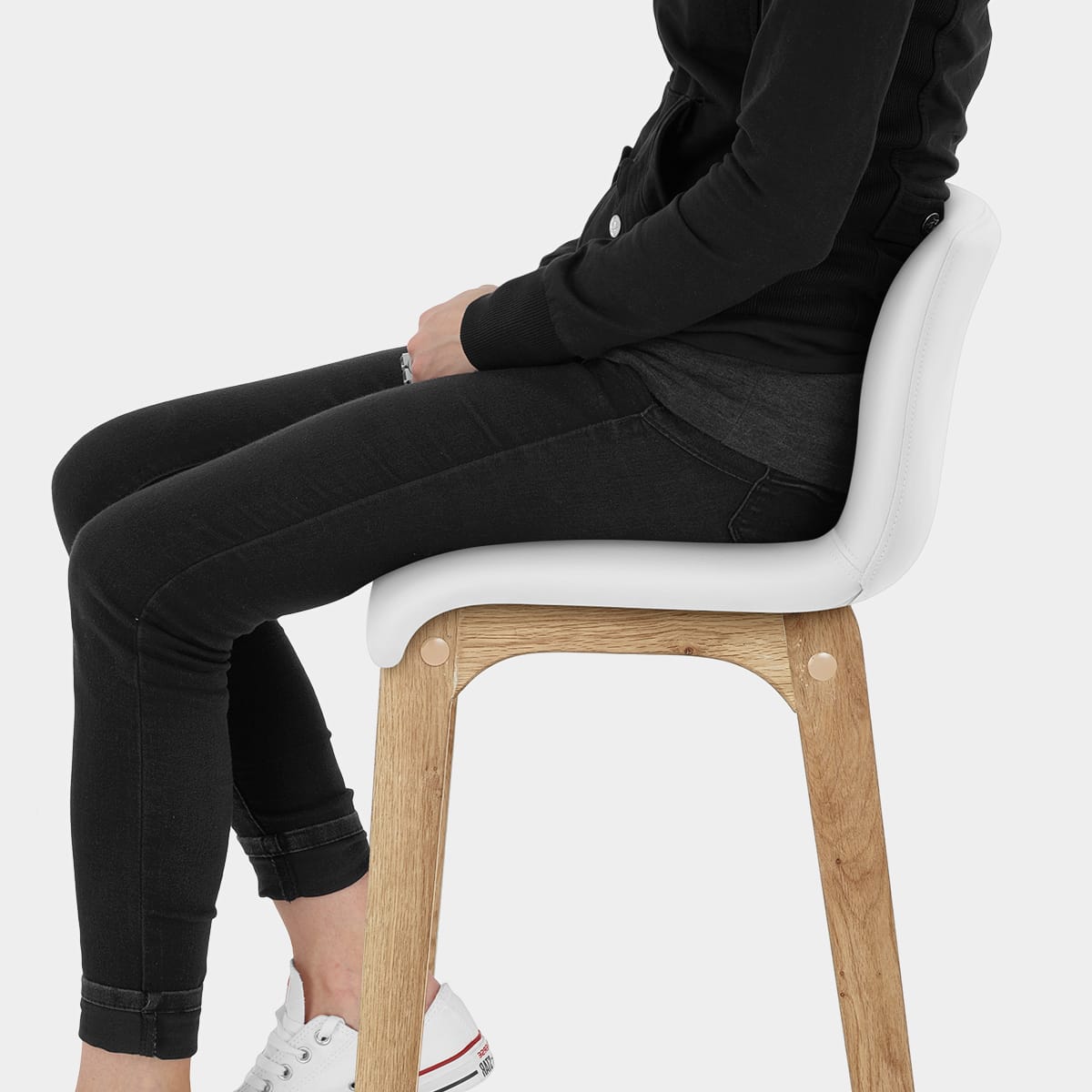 Wave Bar Stool White Seat Image