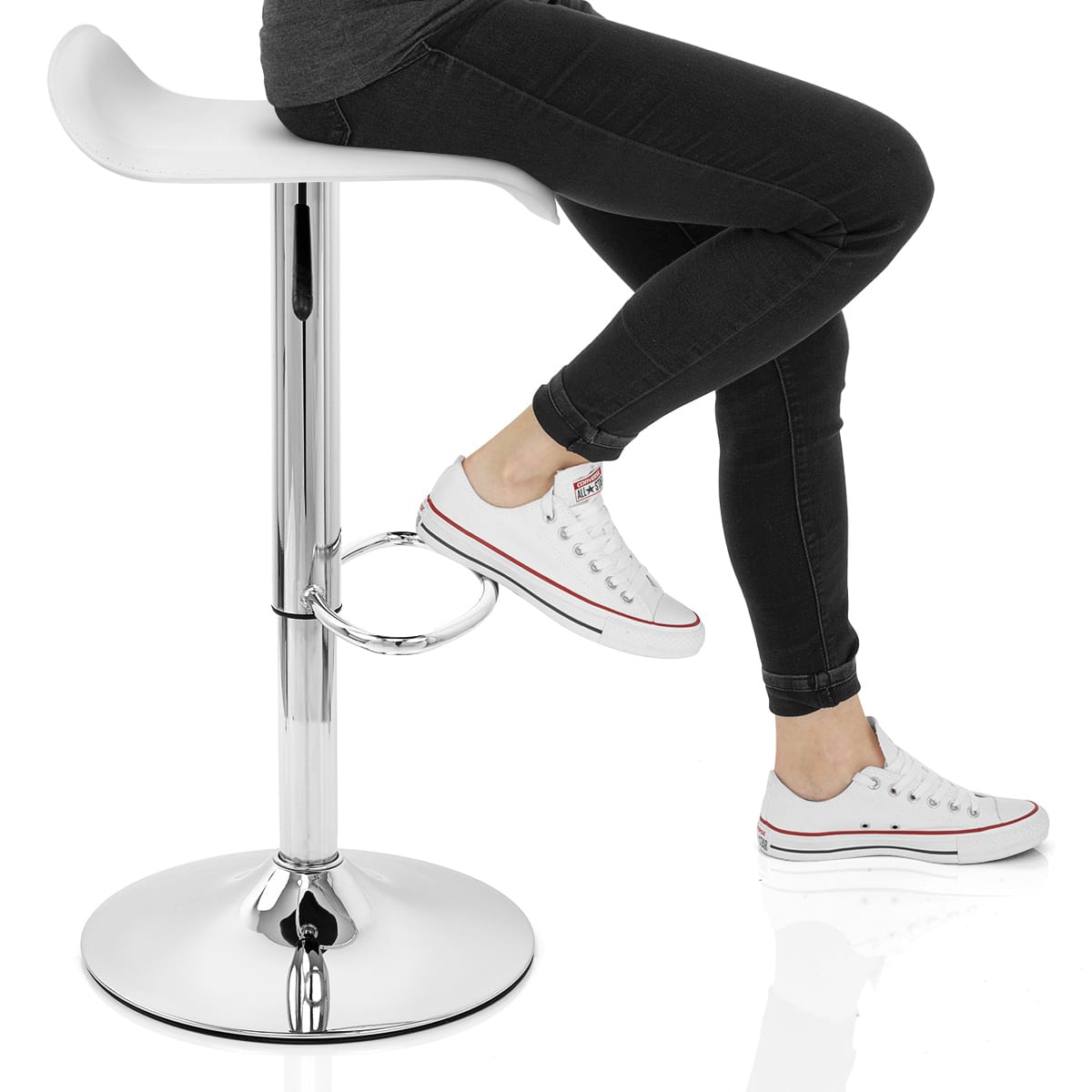 Zars Bar Stool White Frame Image