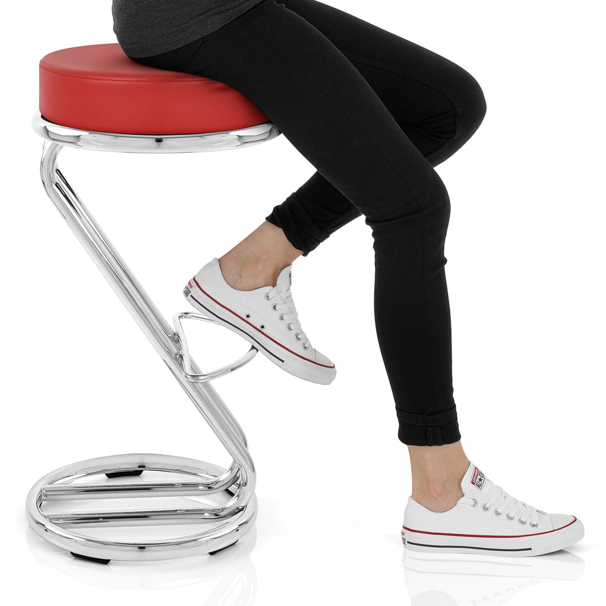 Zizi Kitchen Stool Red Frame Image