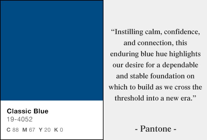 Classic Blue - 2020 Pantone Colour Of The Year