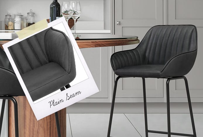 Kanto Bar Stool Charcoal With Plain Seam