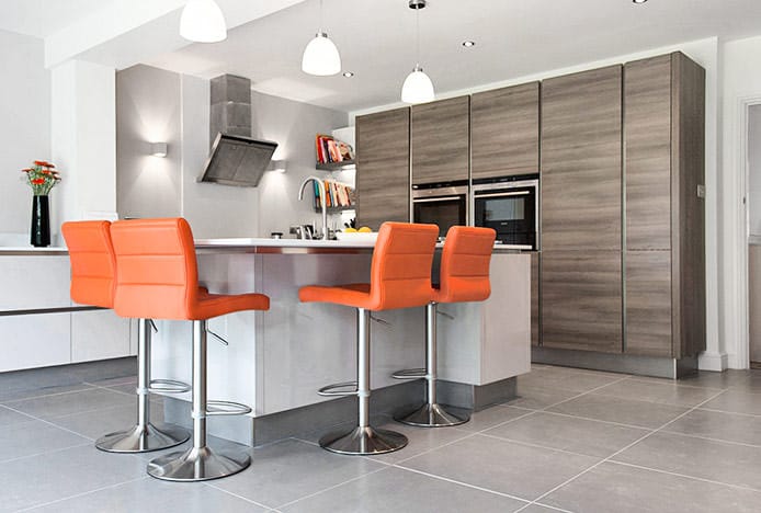 Breakfast Bar Stool Orange In Kitchen