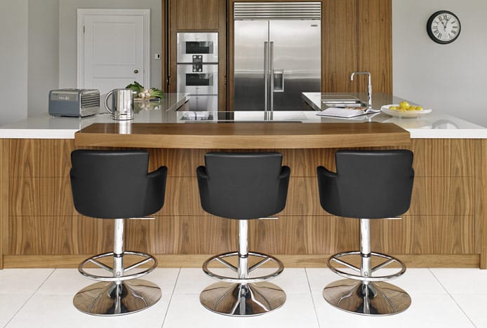 Chateau Bar Stools with Armrests in Kitchen