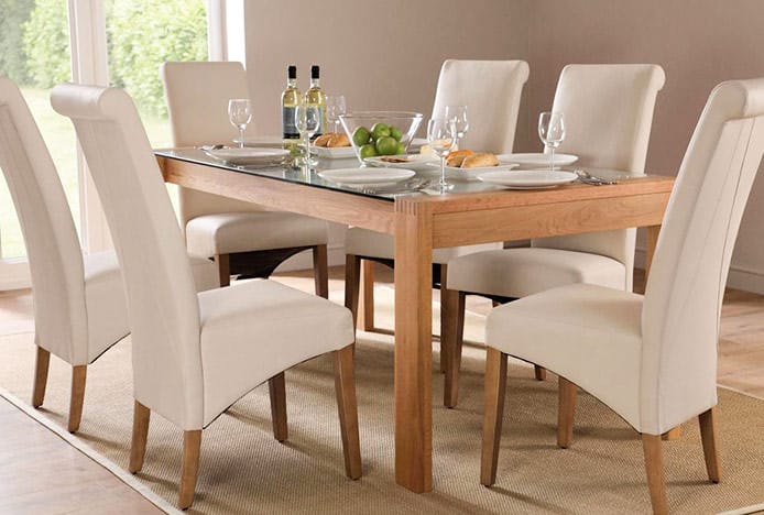 Classic Leather and Oak Carlo Dining Chairs