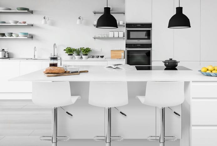 Clean Modern Kitchen With Serena Bar Stool