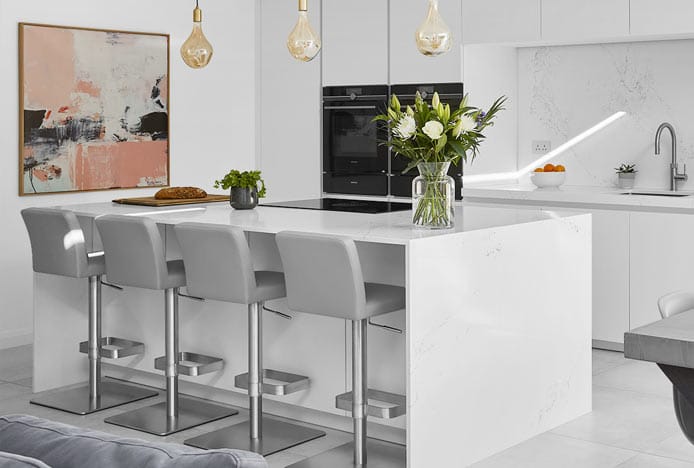 Light Bright Kitchen With Newark Brushed Stool