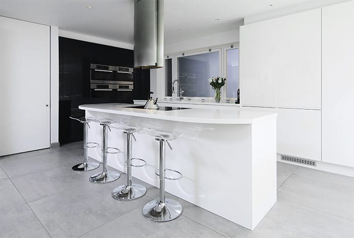 Clear Stools at Breakfast Bar