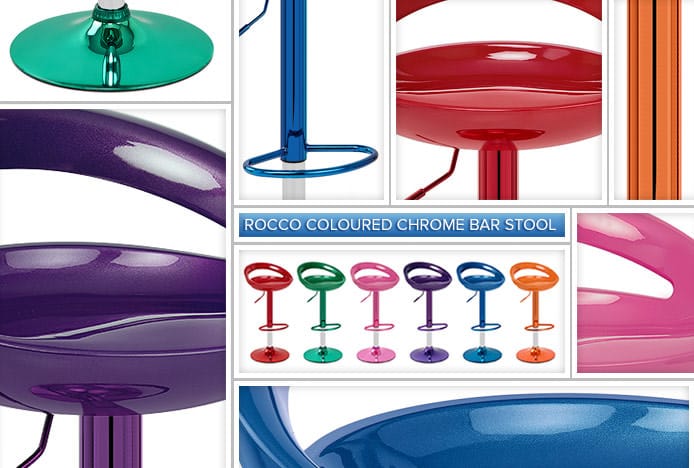 Rocco Coloured Chrome Bar Stools