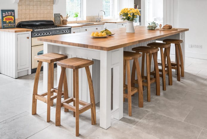 Oslo Oak Stools at Kitchen Island