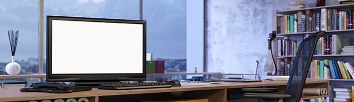 Computer and Office Chair in Study