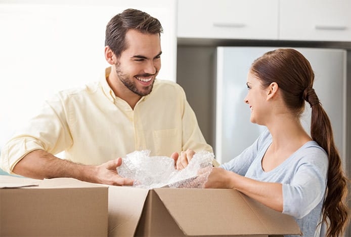 Couple Unpacking Stools