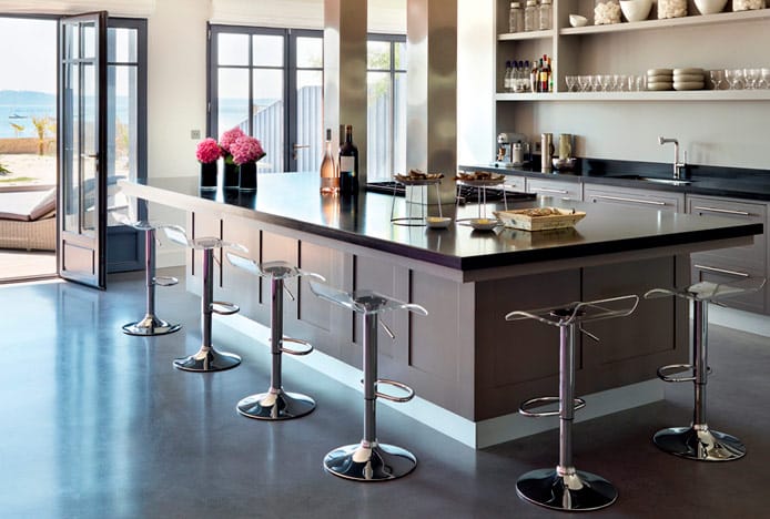 Shimmer Translucent Stool Clear in Kitchen