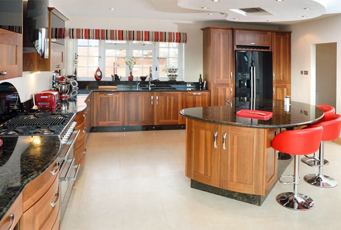 Eclipse Bar Stool Red in Kitchen