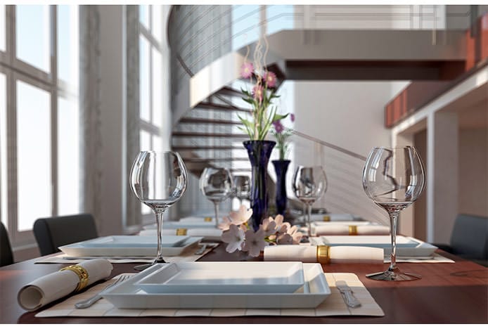 Formal Dining Table With Decor