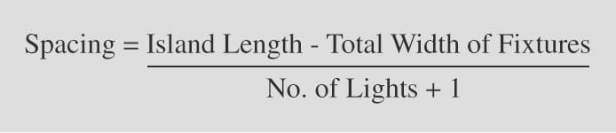 Formula For Calculating Pendant Light Spacing Above Kitchen Island