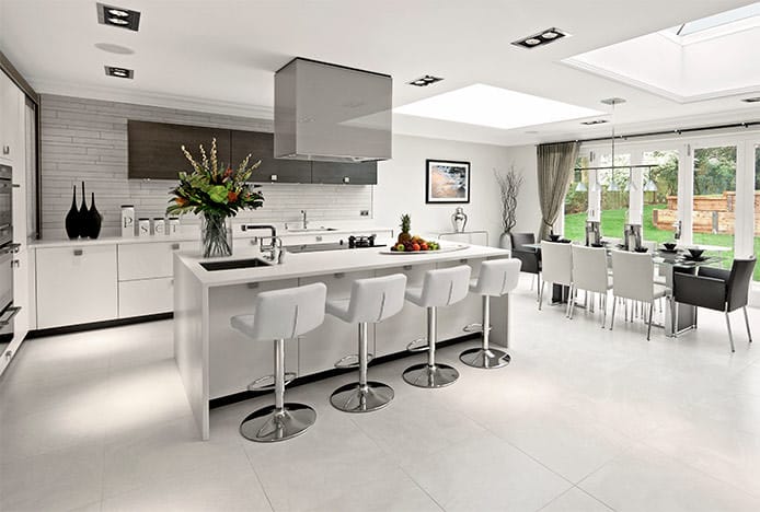 Lattice Stools in Grey Modern Kitchen