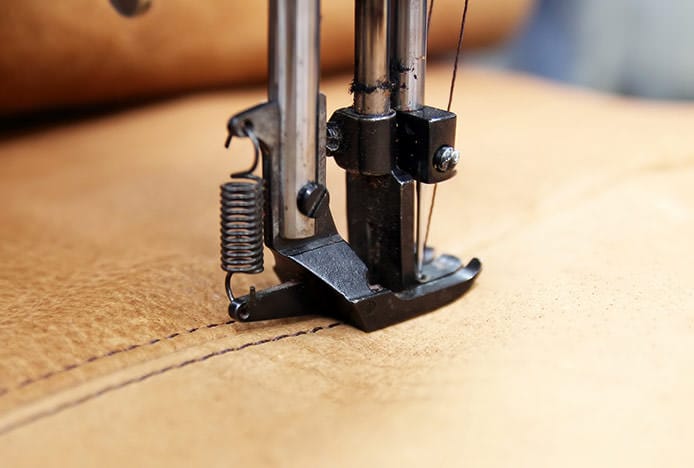 Machine Stitching Faux Leather