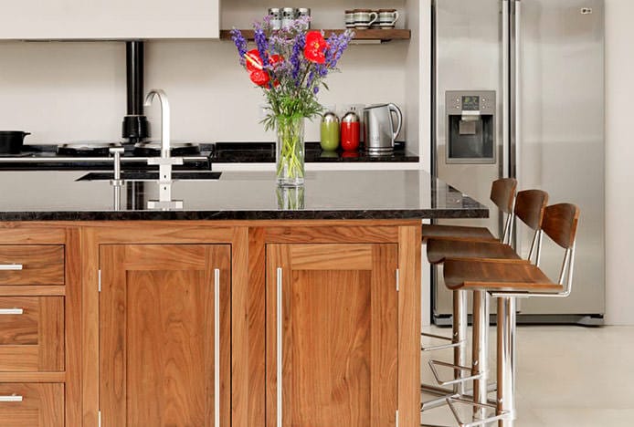 Modern Oak Stools in Oak Kitchen