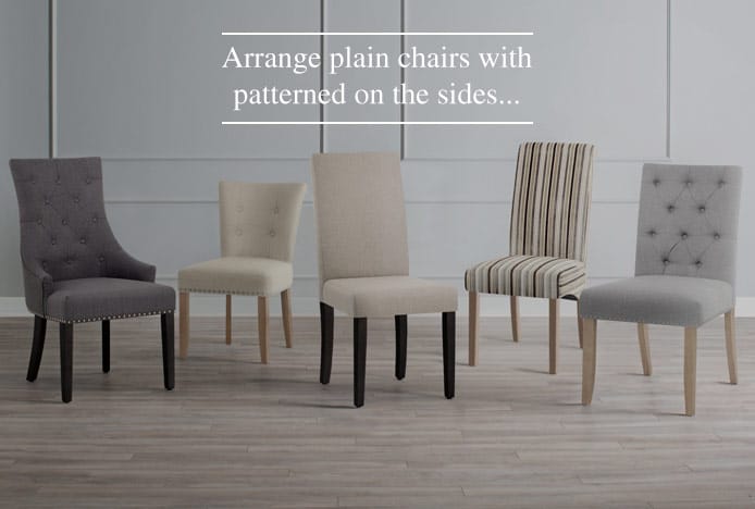 Pattern And Plain Dining Chairs