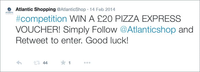 Pizza Express Retweet And Follow Competition