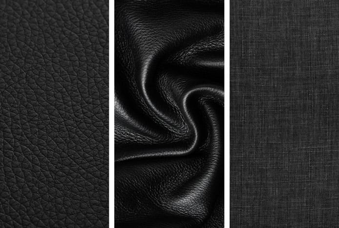 Real Leather Faux Leather and Fabric