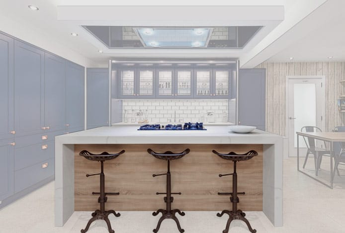 Rectangular Breakfast Bar With Tractor Stools