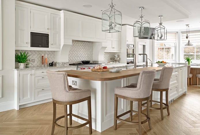 Knightsbridge Oak Stool In Victorian Kitchen