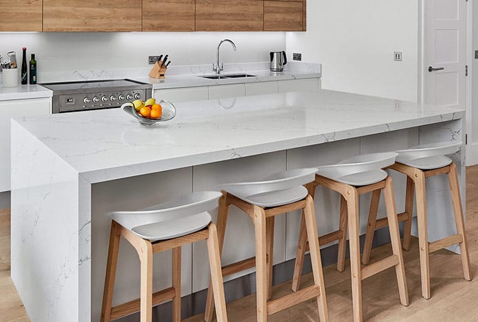 Crew Wooden Bar Stools In Scandi Kitchen