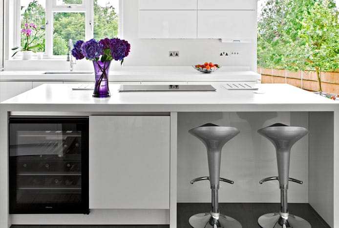 Silver Coco Stools in Kitchen