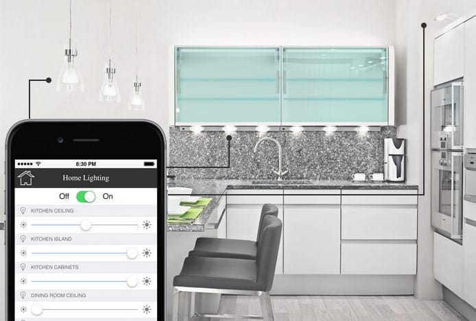 Kitchen With Smart App Controlled Lighting