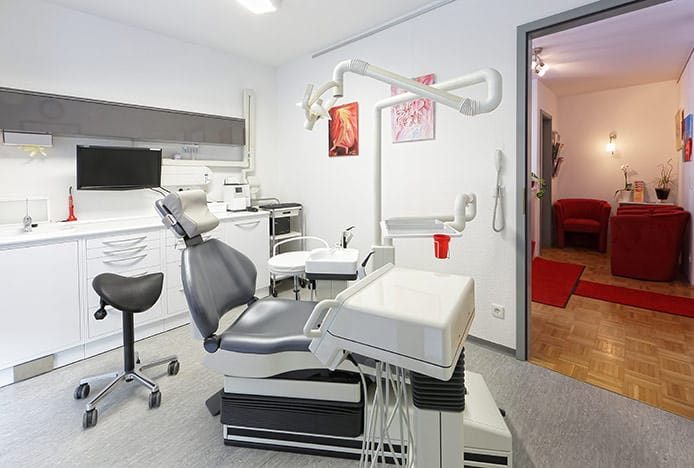 Stool with Wheels in Dentist Treatment Room