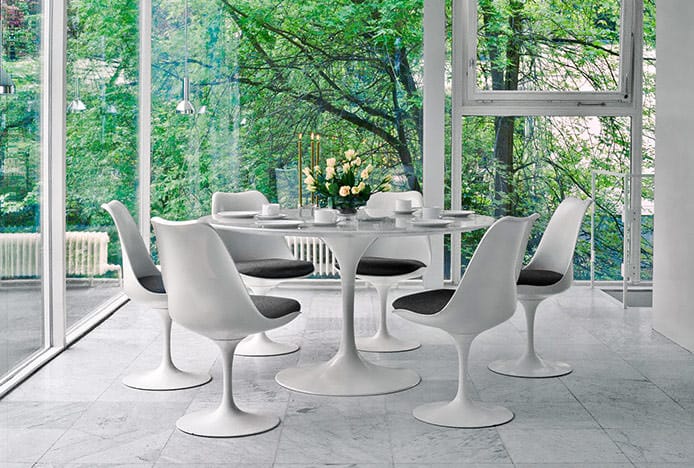 Formal Dining Area With Tulip Chairs