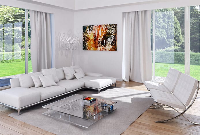 White Barcelona Chairs in Living Room