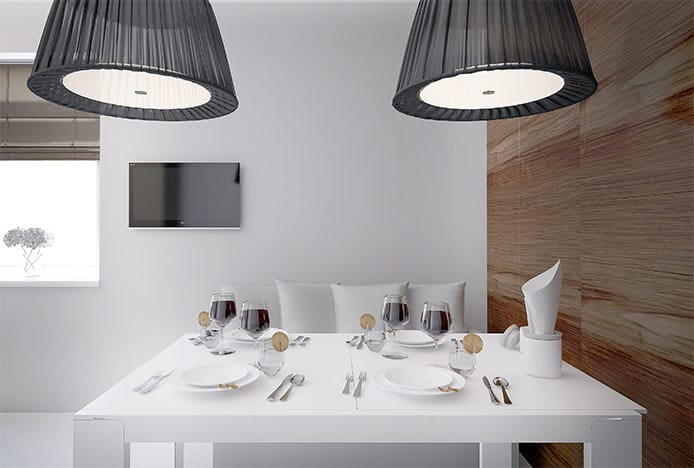 White Table in Contemporary Dining Room